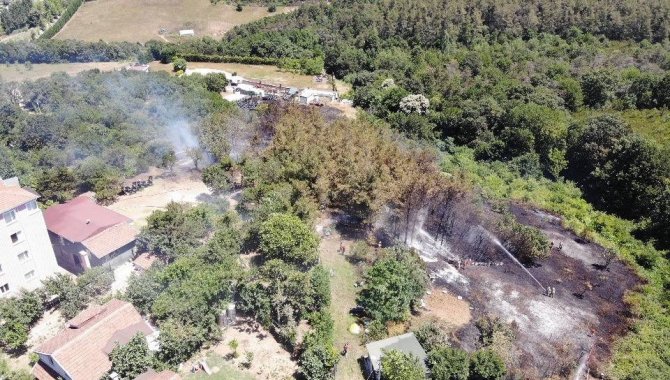Korkutan orman yangını: Alevler evlerin bahçesine sıçradı