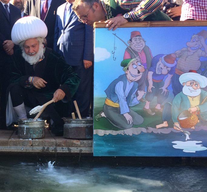 Temsili Nasreddin Hoca, göle maya çaldı
