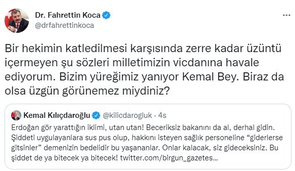 Bakan Koca'dan Kılıçdaroğlu'na tepki: Biraz da olsa üzgün görünemez miydiniz ?