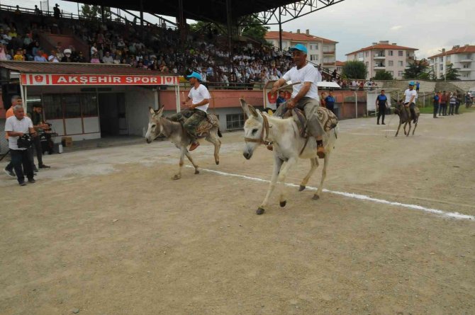 Eşekler birincilik için yarıştı