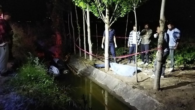 Sulama kanalına düşen motosiklet sürücü hayatını kaybetti