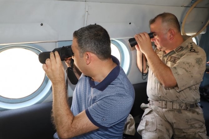 Helikopterle havadan trafik denetimi yapıldı
