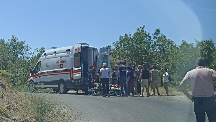 Kapısı açılan kamyonetten düşüp yaralandı