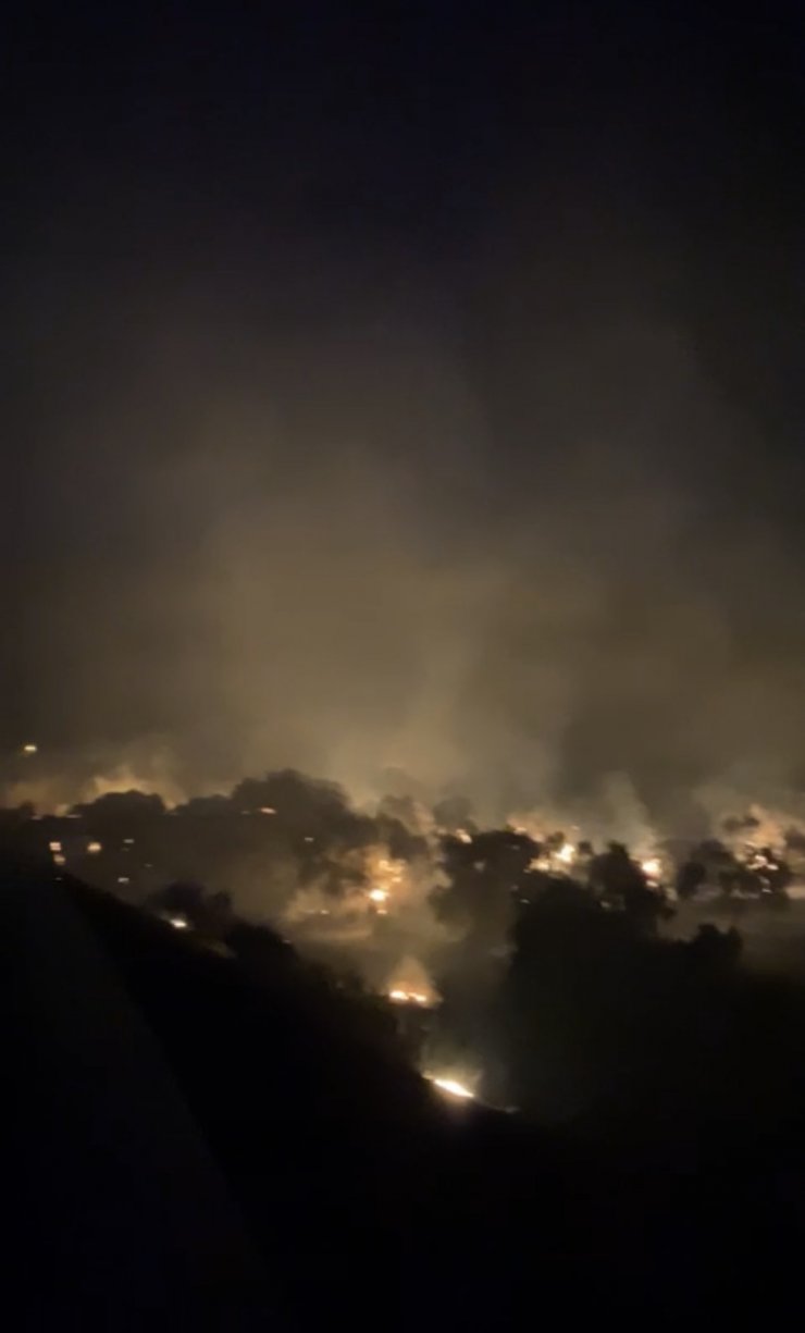 Saman yüklü TIR alev alev yandı 