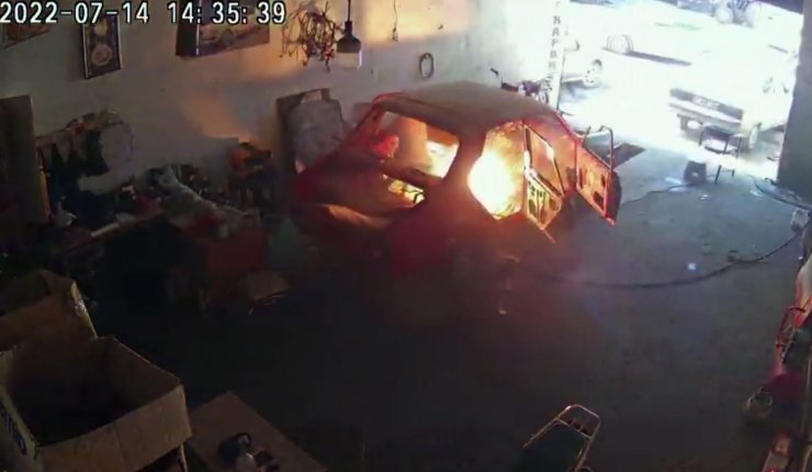 Yanmaktan son anda kurtuldu