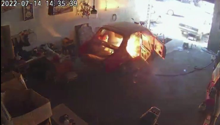 Yanmaktan son anda kurtuldu