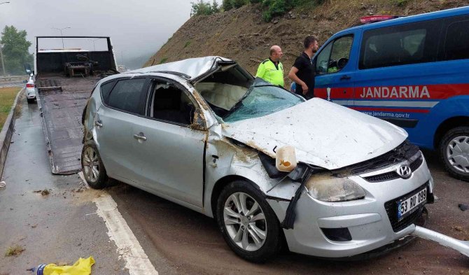 Samsun’da trafik kazası... Otomobil takla attı: 1 yaralı