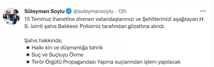 15 Temmuz paylaşımı nedeniyle gözaltına alınan CHP'li Hüseyin Sarı, serbest bırakıldı