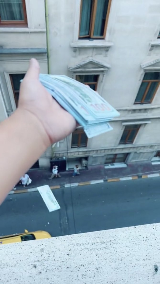 Otel penceresinden dolar saçan şahıs yakalandı
