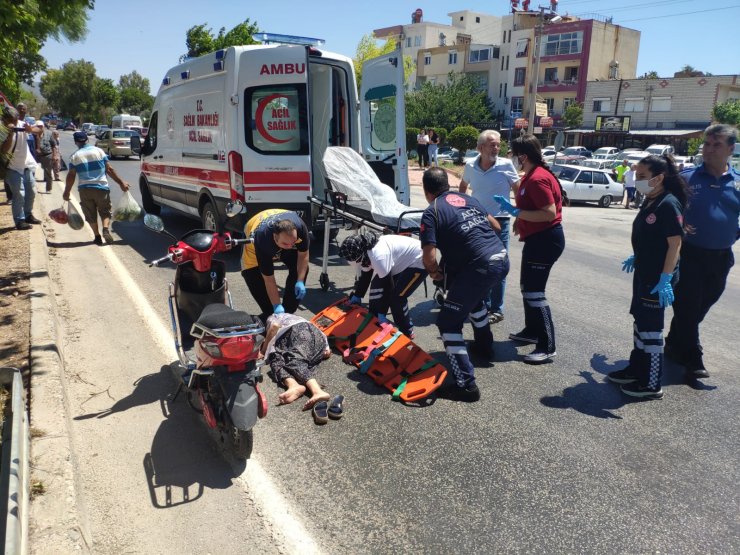 Elektrikli bisikletin çarptığı kadına örtüyle gölge yaptılar
