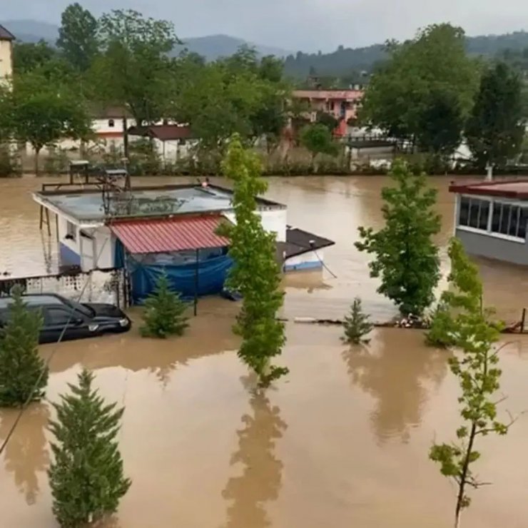 Ordu'da dere taştı; 2 iş yerini ve 10 evi su bastı