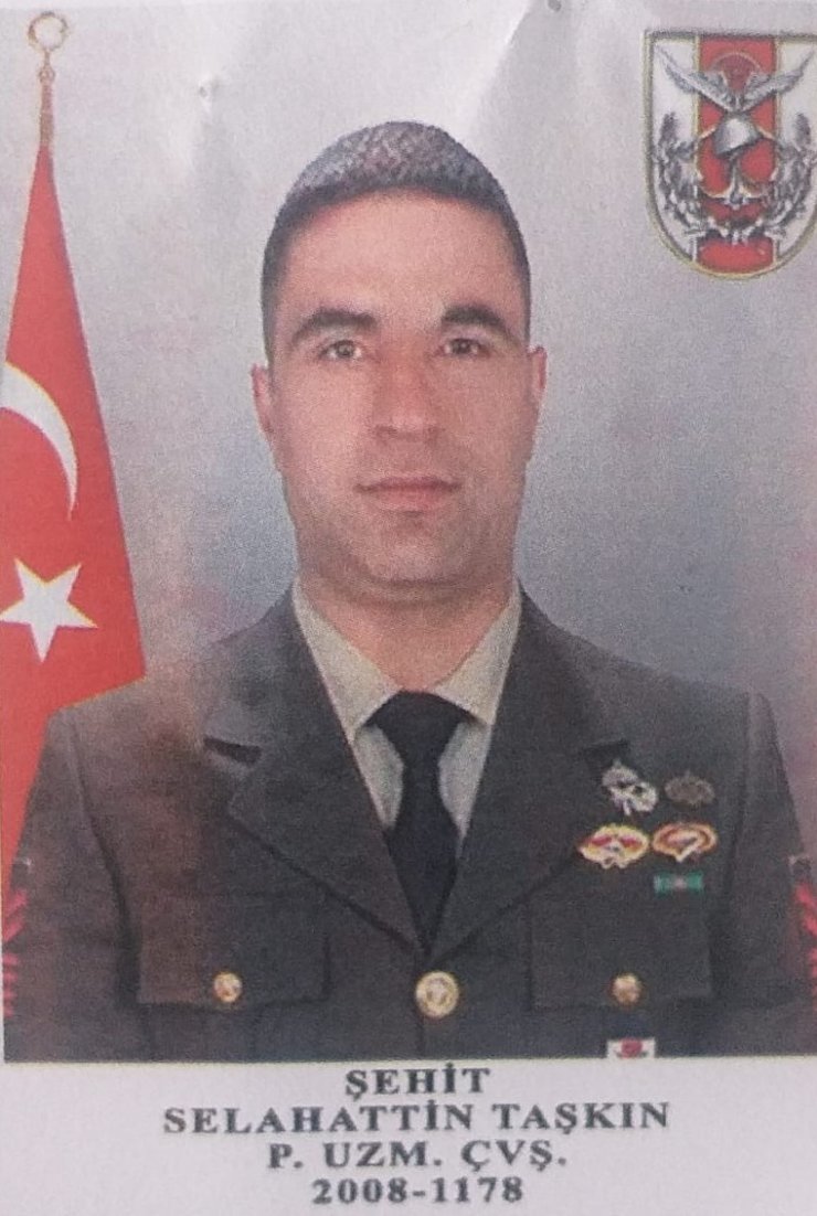 Şehit Uzman Çavuş Selahattin Taşkın, son yolculuğuna uğurlandı