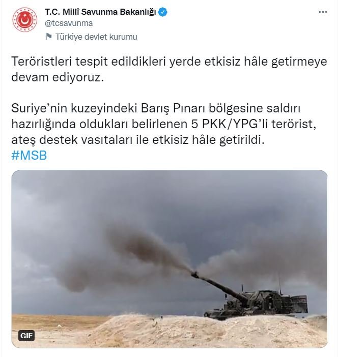 MSB: Saldırı girişimindeki 5 terörist etkisiz hale getirildi