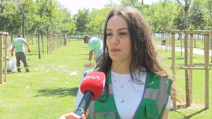 Bayram tatilinde  yeşil alanlarda 1200 ton çöp toplandı