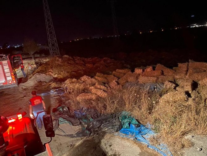 Milas’ta 1300 adet saman balyası zarar gördü