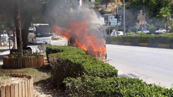 Yanan çekici kullanılmaz hale geldi