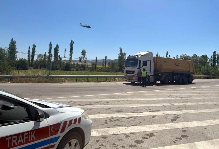 Eskişehir'de helikopterli trafik denetiminde 25 sürücüye ceza