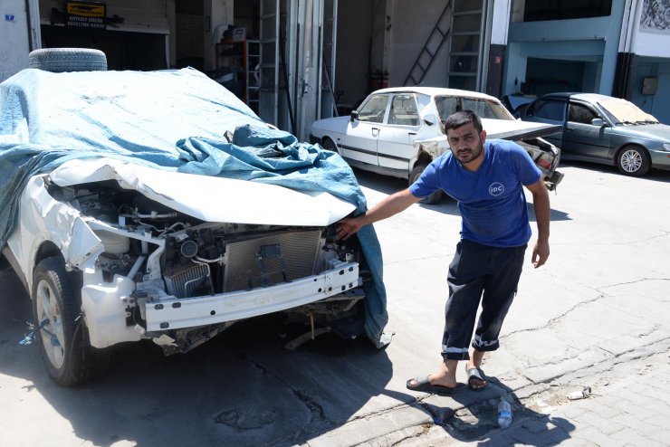 Kazalı araçların 60 bin TL'lik motor aksamının çalındığı 47 gün sonra fark edildi