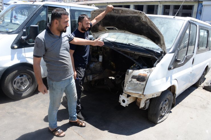 Kazalı araçların 60 bin TL'lik motor aksamının çalındığı 47 gün sonra fark edildi