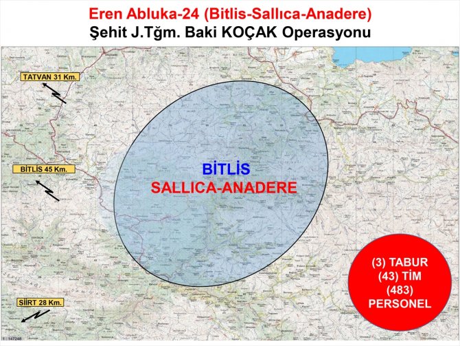 İçişleri Bakanlığınca Bitlis'te Eren Abluka-24 operasyonu başlatıldı