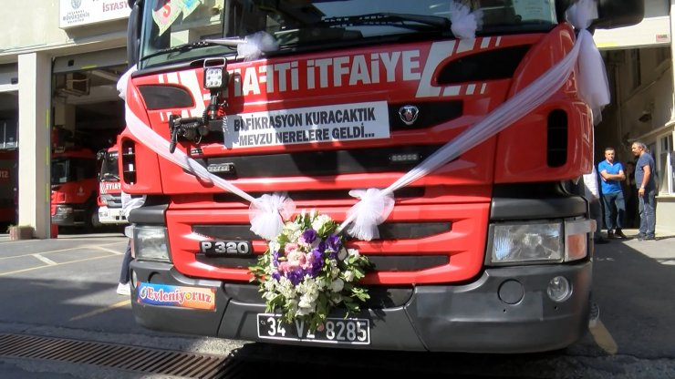İtfaiye aracı gelin arabası oldu 