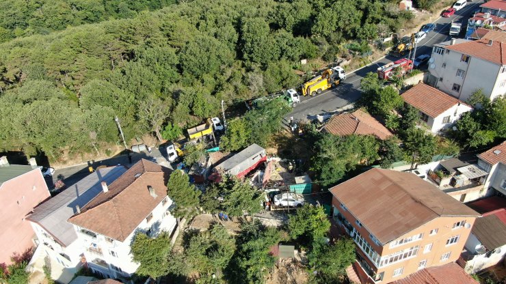 Kamyon dehşeti havadan görüntülendi