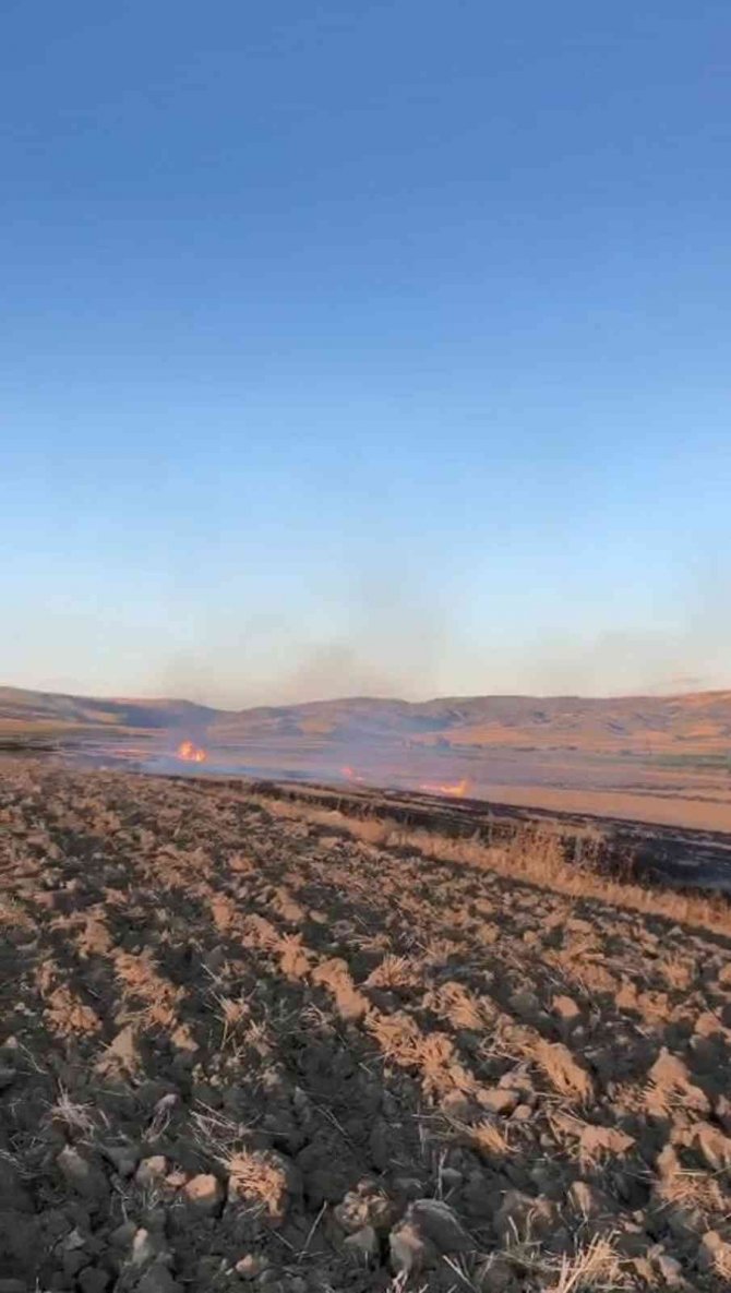 Kamyondaki balyalar alev alev yandı