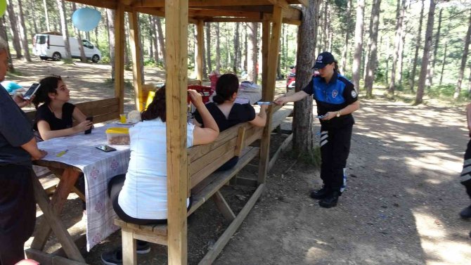 Polis ekiplerinden sahil ve ormanlık alanda mangal denetimi
