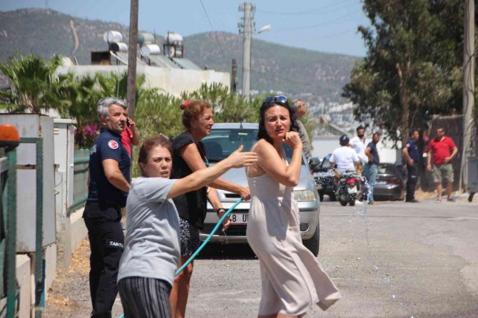 Ağaçlık alandaki yangın konteyner eve sıçradı