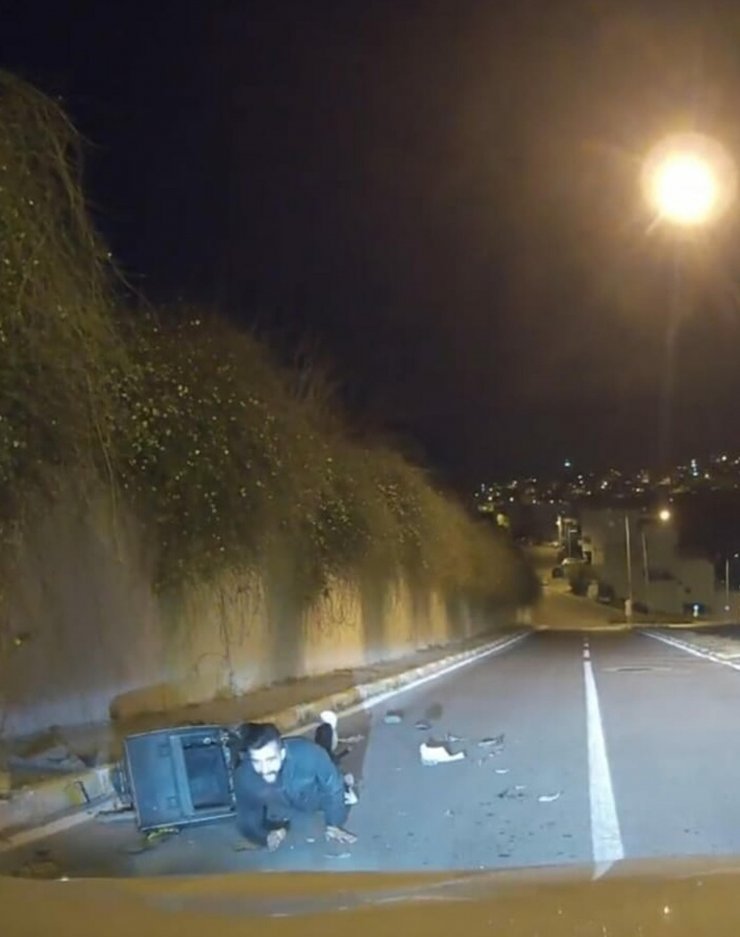 Veteriner, hırsız sandığı motosikletliye otomobiliyle çarptı