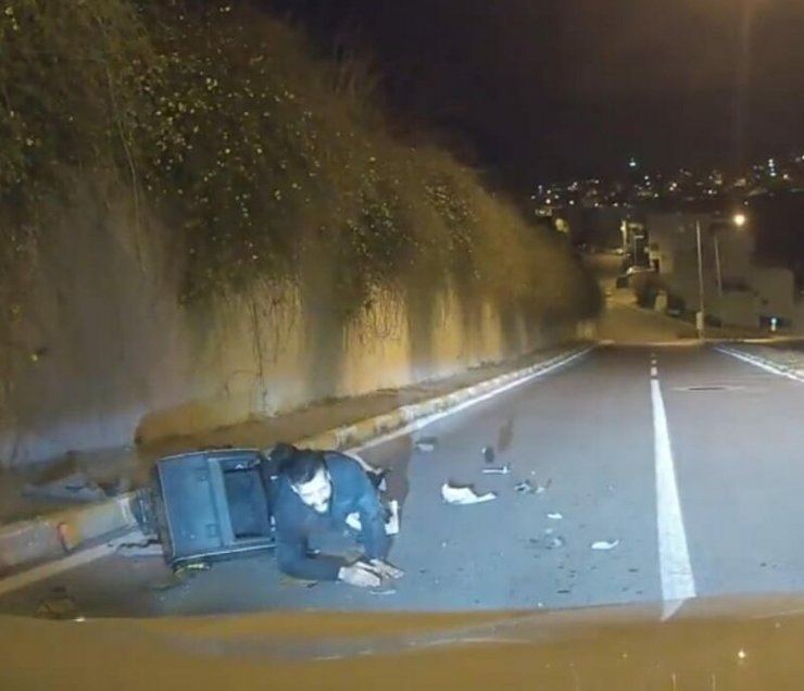 Veteriner, hırsız sandığı motosikletliye otomobiliyle çarptı