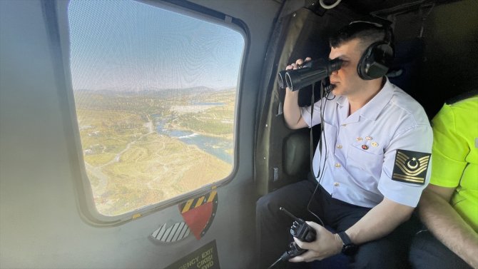 Kahramanmaraş'ta helikopter destekli trafik denetimi