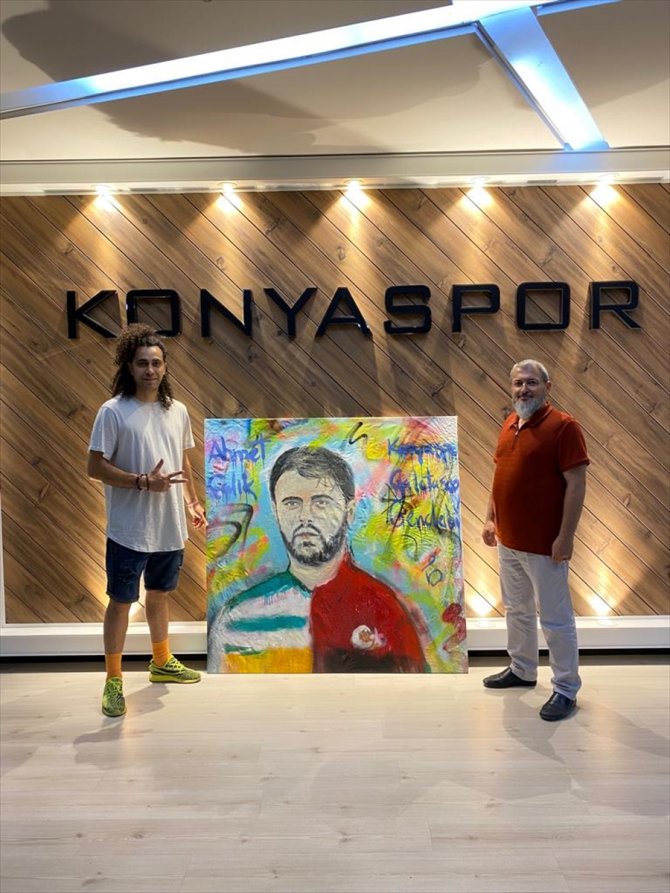Konyalı gurbetçiden, Konyaspor'a Ahmet Çalık portresi