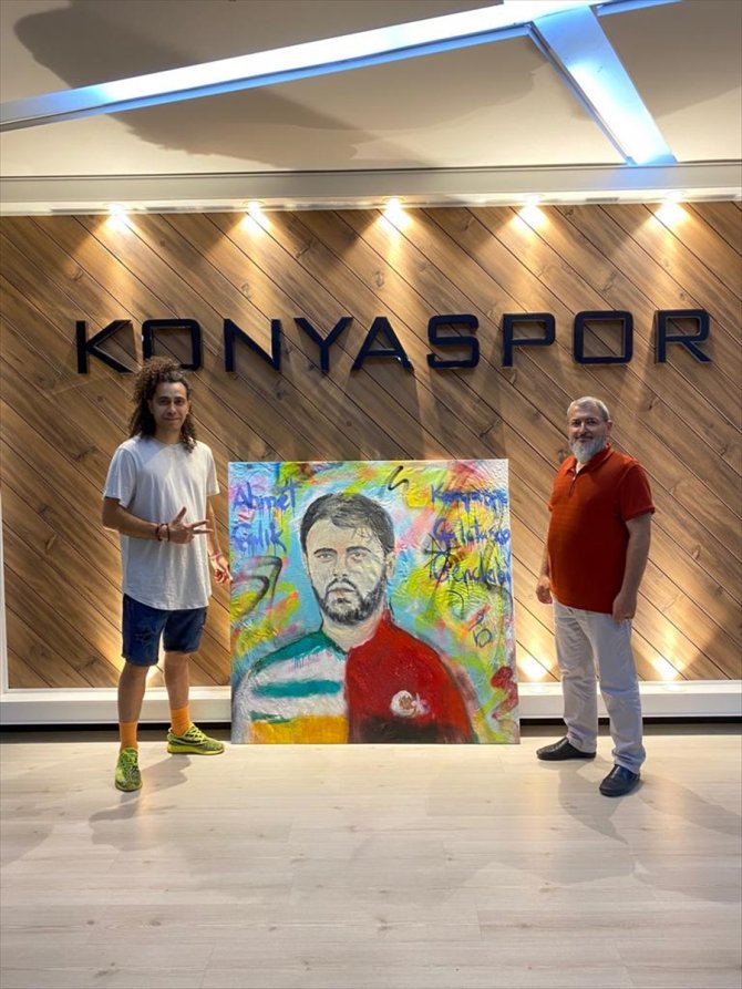 Konyalı gurbetçiden, Konyaspor'a Ahmet Çalık portresi