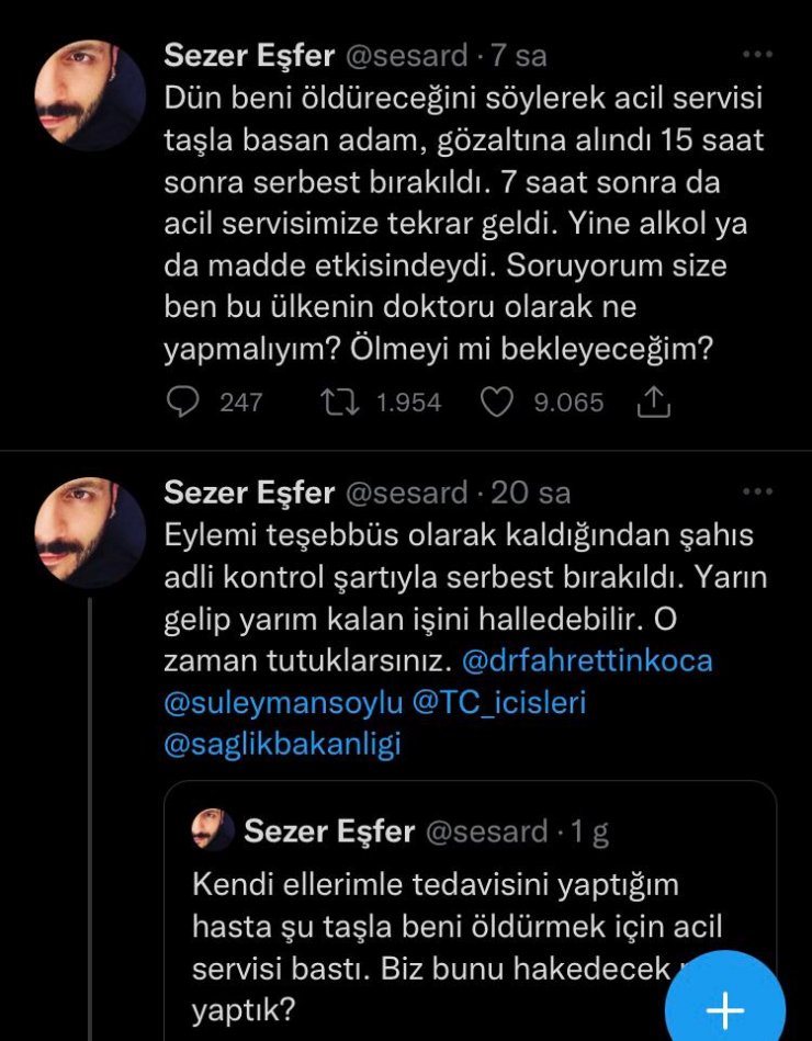 Doktora kaldırım taşıyla saldırmaya kalkıştı, şüpheli adli kontrolle serbest kaldı