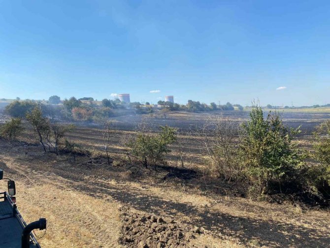 Kırklareli’nde anızlık alanda çıkan yangında 150 dekar alan zarar gördü