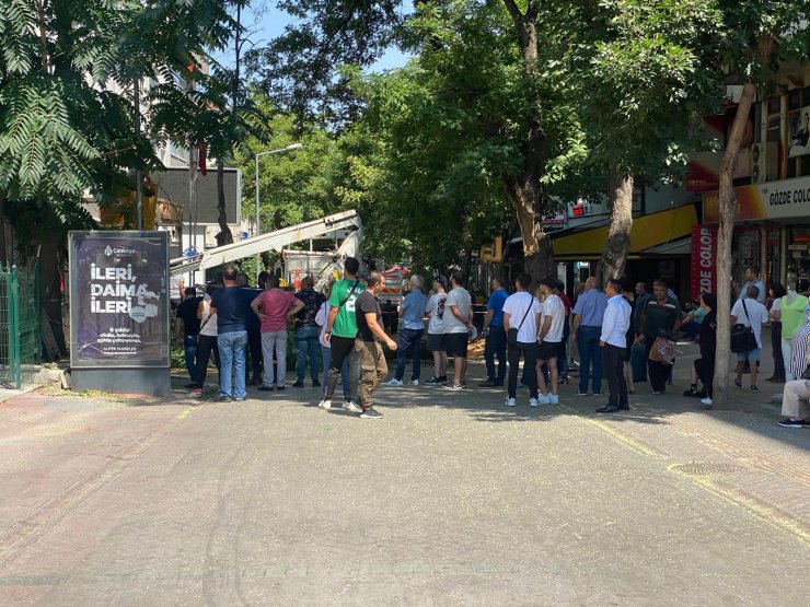 10 metrelik ağaç dalı, nüfus müdürlüğüne devrildi; o anlar kamerada