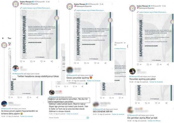 Rizespor’da yönetim değişti, sosyal medya yorumlara açıldı