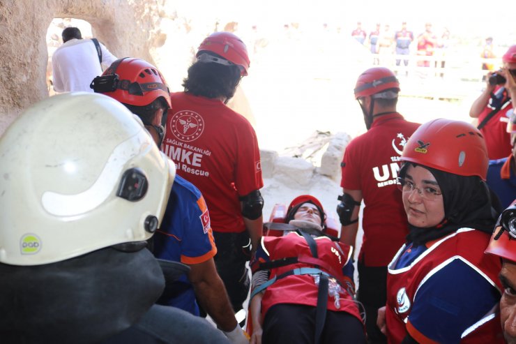 Nevşehir'de, tarihi mekanda arama- kurtarma tatbikatı