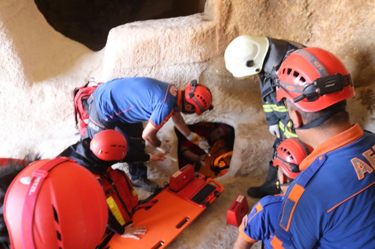 Nevşehir'de, tarihi mekanda arama- kurtarma tatbikatı