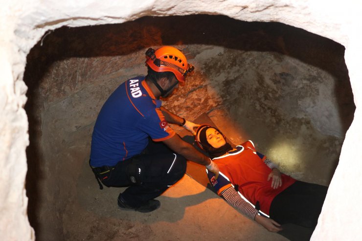 Nevşehir'de, tarihi mekanda arama- kurtarma tatbikatı