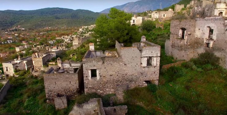 Muğla'nın 'hayalet köyü', havadan görüntülendi