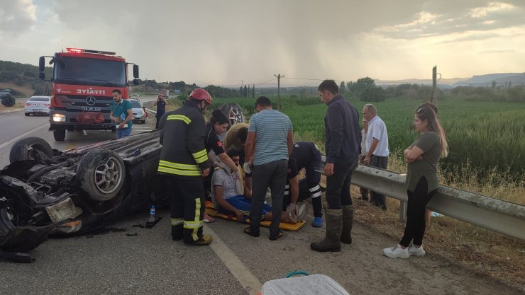 Takla atan otomobilin sürücüsü ağır yaralandı