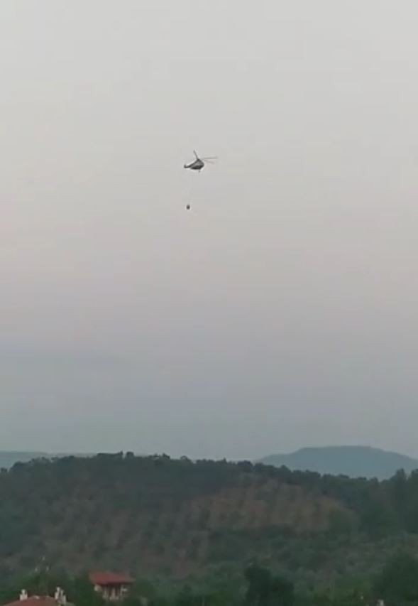 Yıldırım yangını büyümeden söndürüldü