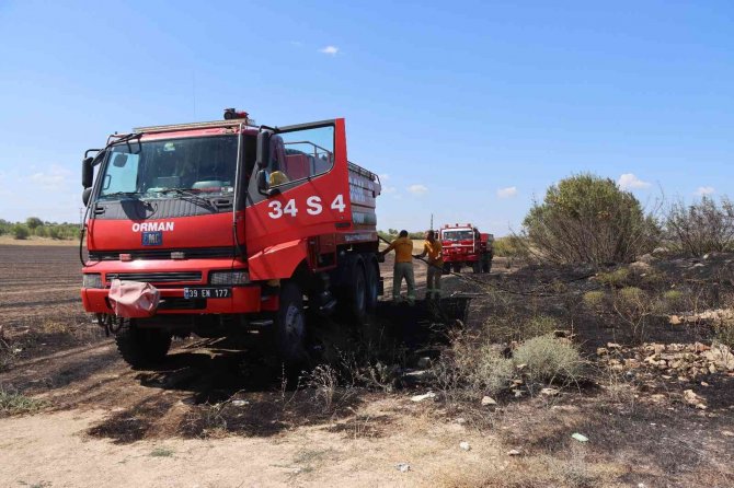 Anız yangını kapalı cezaevine sıçramadan söndürüldü