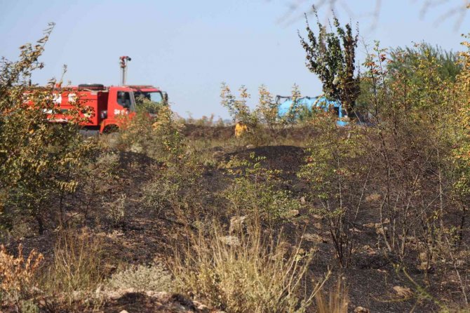 Anız yangını kapalı cezaevine sıçramadan söndürüldü