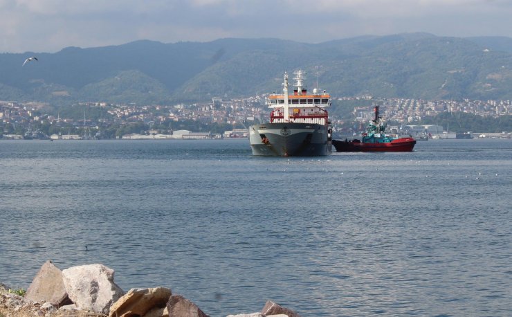Ukrayna'dan gelen mısır yüklü gemi Kocaeli'ye ulaştı