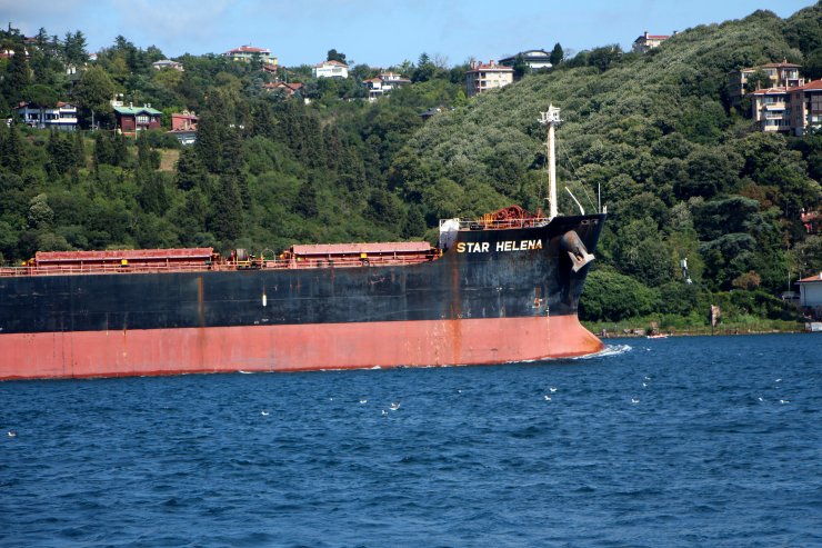 Tahıl yüklü 'Star Helena' İstanbul Boğazı'ndan geçti
