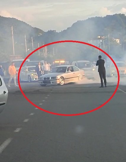 Düğün konvoyunda drift kamerada