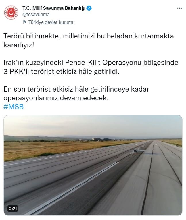 Pençe- Kilit bölgesinde 3 terörist etkisiz hale getirildi